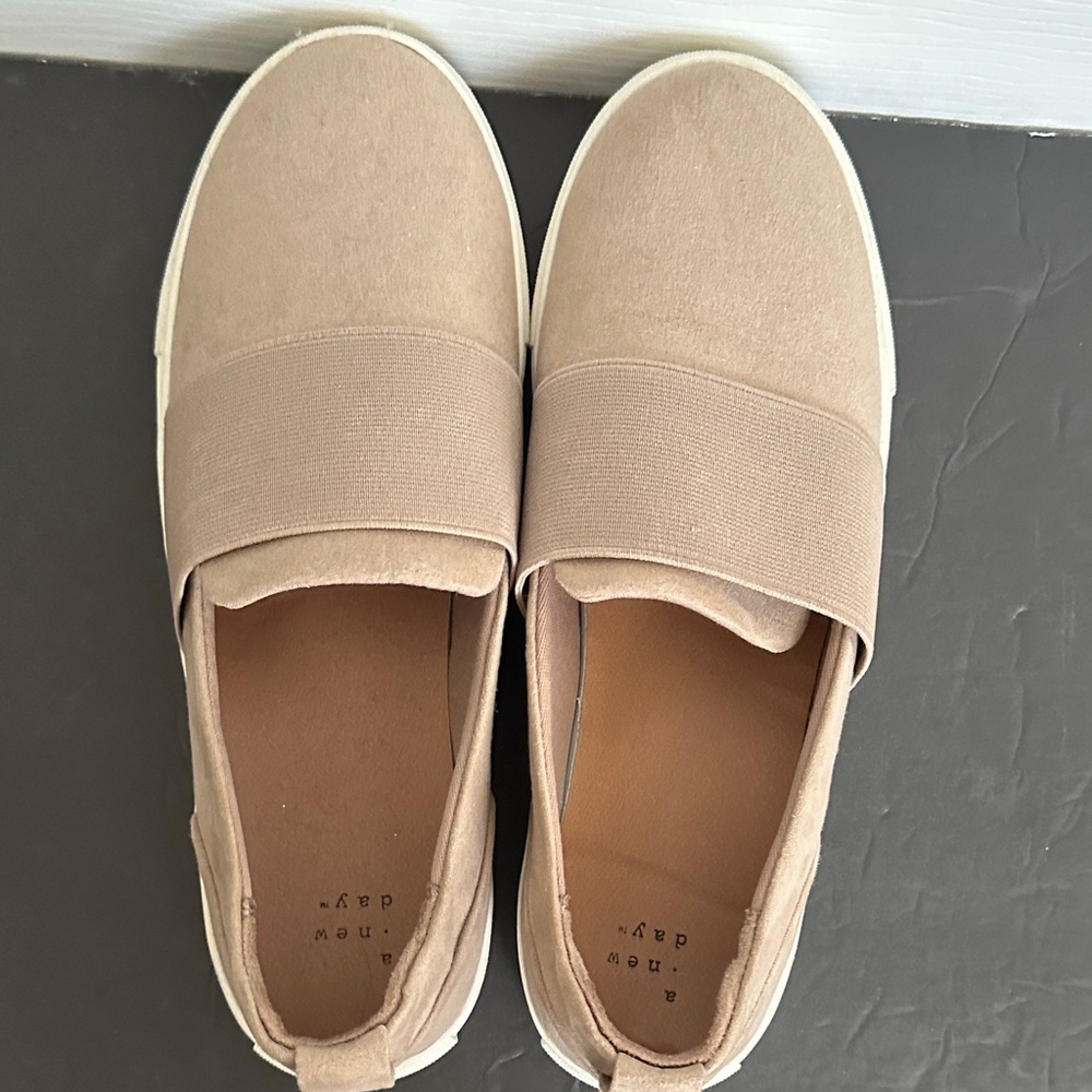 a new day Beige Slip-On Sneakers